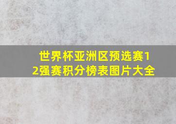 世界杯亚洲区预选赛12强赛积分榜表图片大全