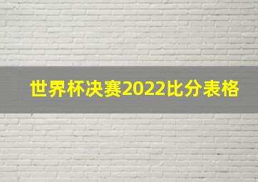 世界杯决赛2022比分表格