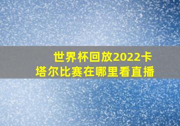 世界杯回放2022卡塔尔比赛在哪里看直播