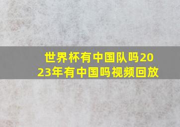 世界杯有中国队吗2023年有中国吗视频回放