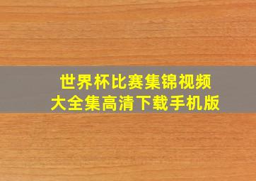 世界杯比赛集锦视频大全集高清下载手机版