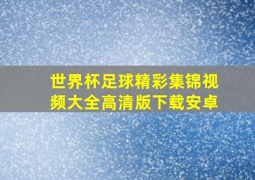 世界杯足球精彩集锦视频大全高清版下载安卓