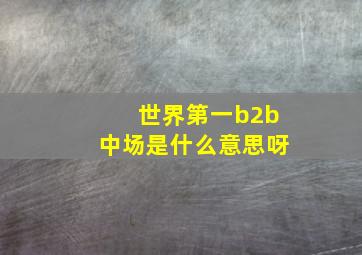 世界第一b2b中场是什么意思呀