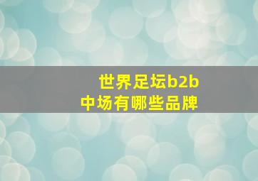 世界足坛b2b中场有哪些品牌