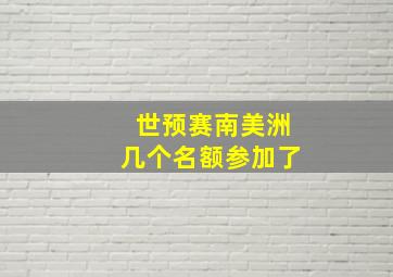 世预赛南美洲几个名额参加了