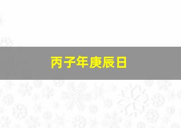 丙子年庚辰日