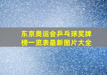 东京奥运会乒乓球奖牌榜一览表最新图片大全