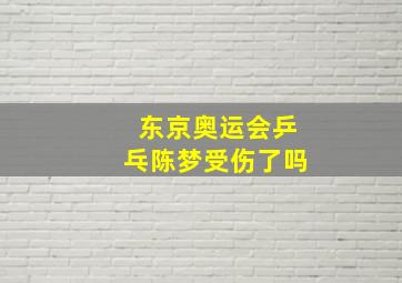 东京奥运会乒乓陈梦受伤了吗