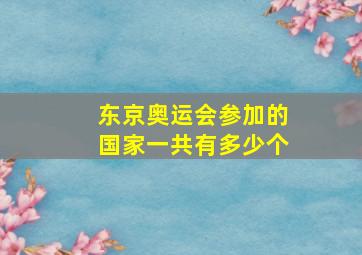 东京奥运会参加的国家一共有多少个