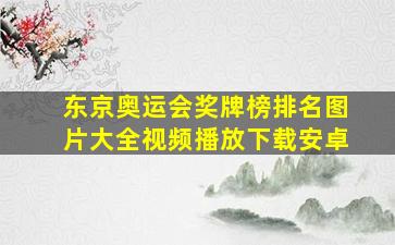 东京奥运会奖牌榜排名图片大全视频播放下载安卓