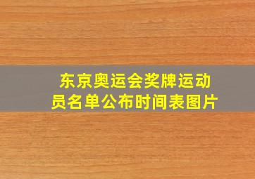 东京奥运会奖牌运动员名单公布时间表图片