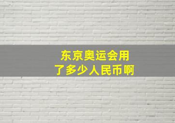 东京奥运会用了多少人民币啊