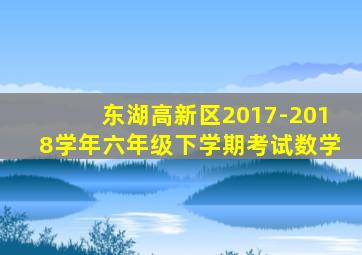 东湖高新区2017-2018学年六年级下学期考试数学