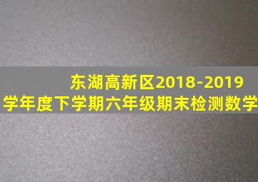 东湖高新区2018-2019学年度下学期六年级期末检测数学