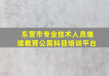 东营市专业技术人员继续教育公需科目培训平台