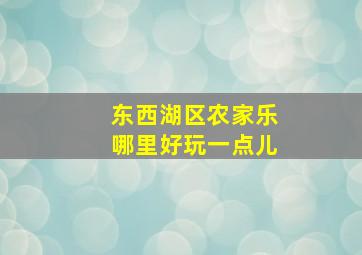 东西湖区农家乐哪里好玩一点儿