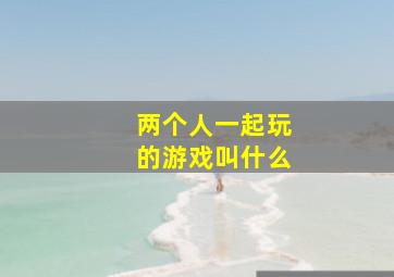 两个人一起玩的游戏叫什么