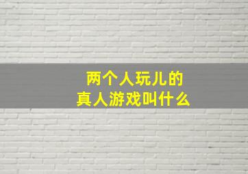 两个人玩儿的真人游戏叫什么