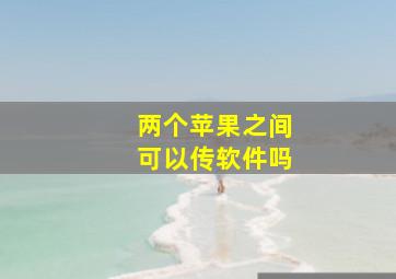 两个苹果之间可以传软件吗