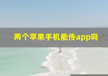 两个苹果手机能传app吗