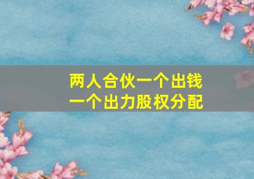 两人合伙一个出钱一个出力股权分配