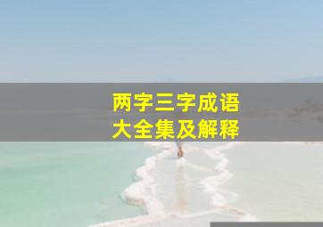 两字三字成语大全集及解释