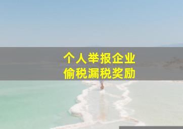 个人举报企业偷税漏税奖励