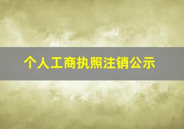 个人工商执照注销公示