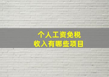 个人工资免税收入有哪些项目