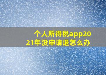 个人所得税app2021年没申请退怎么办