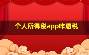 个人所得税app咋退税