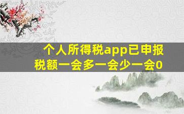 个人所得税app已申报税额一会多一会少一会0