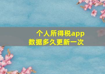 个人所得税app数据多久更新一次