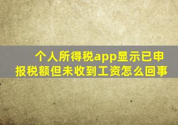 个人所得税app显示已申报税额但未收到工资怎么回事