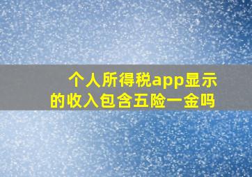 个人所得税app显示的收入包含五险一金吗