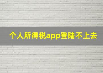 个人所得税app登陆不上去