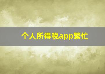 个人所得税app繁忙