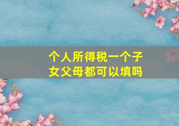 个人所得税一个子女父母都可以填吗