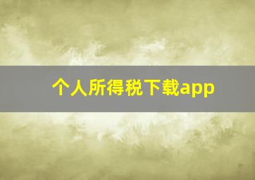 个人所得税下载app