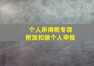 个人所得税专项附加扣除个人申报