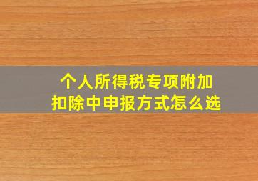 个人所得税专项附加扣除中申报方式怎么选