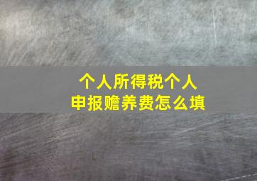 个人所得税个人申报赡养费怎么填