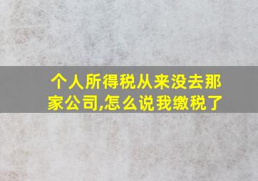 个人所得税从来没去那家公司,怎么说我缴税了