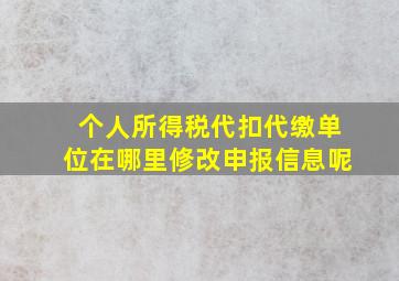 个人所得税代扣代缴单位在哪里修改申报信息呢