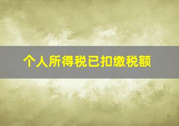 个人所得税已扣缴税额