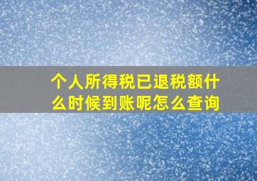 个人所得税已退税额什么时候到账呢怎么查询