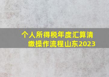 个人所得税年度汇算清缴操作流程山东2023