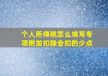 个人所得税怎么填写专项附加扣除会扣的少点