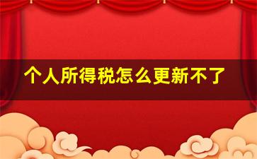 个人所得税怎么更新不了