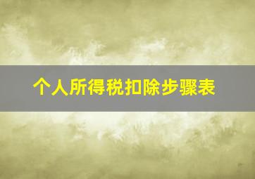 个人所得税扣除步骤表